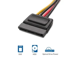 3 vnt. Molex į Sata maitinimo kabeliai, 15 cm