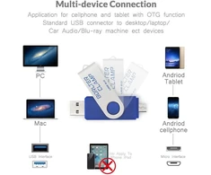 32 gb dvigubo prievado usb atmintinė otg usb atmintukas su micro usb jungtimi, skirta android išmaniesiems telefonams, planšetiniams kompiuteriams ir kompiuteriams (mėlyna)