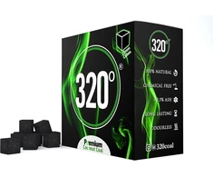 320° 2kg Premium kokosų natūralios anglys (27 mm kubeliai) kaljanui ir Bbq - [shisha anglys] - 104 vnt. pakuotė