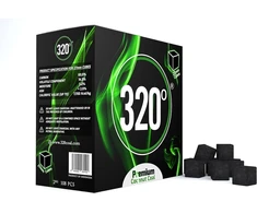 320° 2kg Premium kokosų natūralios anglys (27 mm kubeliai) kaljanui ir Bbq - [shisha anglys] - 104 vnt. pakuotė