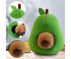 35 cm simuliacinis kapibaros pliušinis žaislas, mielas kapibaros minkštas žaislas, lėlės, kapibaros žaislas, avokado popieriniai maišeliai, žolės meškinas, nuimamas pliušinis žaislas, tinkamas vaikams