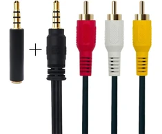 3,5 mm į Rca Av vaizdo kameros kabelis, 3,5 mm kištukas į 3rca kištuką stereo garso vaizdo Aux kabelis išmaniesiems telefonams, Mp3, planšetiniams kompiuteriams, garsiakalbiams, namų kinui Qicheng&amp;lys (3,5 tiesus į 3rca 2,5 m)