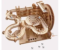 3d medinis galvosūkis Marble Run suaugusiems, rankomis valdomas mechaninis galvosūkio modelio rinkinys, medžio amatai vaikams nuo 15 metų