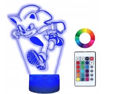 3D Moon Lamp 3d Led lempa "sonic" - 16 spalvų, Usb, nuotolinio valdymo pultelis