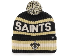 '47 Nfl New Orleans Saints Unisex Bering Žieminė Kepurė Su Bumbulu, Komandos Logotipas, Juoda/šviesiai Mėlyna