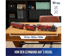 4d Build - Harry Potter Hogwarts Express 3d magiškas geležinkelio dėlionė, pagaminta iš aukštos kokybės kartono, 181 detalė, skirta magiškų nuotykių serijos gerbėjams nuo 12 metų