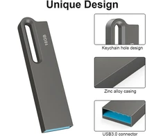 5 vnt. Usb atmintinės 16 Gb, Usb 3.0, vandeniui atsparios, juodos