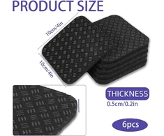 6 vnt. bėgimo takelio kilimėlių rinkinys, 10 x 10 cm, didelio tankio silikoninis bėgimo takelio kilimėlis kiliminei dangai, dvipusiai neslystantys bėgimo takelio vibracijos kilimėliai daugumai treniruoklių
