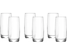 6 x stiklinė gėrimams, aukšta, sultims, 390 ml, adr25