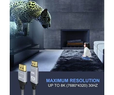 8k hdmi 2.1 į displayport 1.4 adapterio kabelis, 1.8m displayport male į hdmi female kabelis, 8k 30hz 4k 120hz aktyvus displayport į hdmi kabelis, skirtas hdtv, projektoriams