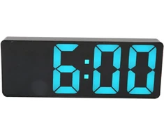 Acouto usb baterijos led skaitmeninis žadintuvas miegamajam didelis mėlynas skaičius stalinis veidrodinis laikrodis daugiafunkcinis elektroninis skaitmeninis laikrodis nešiojamas plastikinis juodas