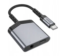 Adapteris Hoco Ls39 Usb-c į Usb-c / Jack 3.5mm, 27w, Pilkas