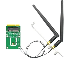 Adapteris M.2 Key E į Mini Pcie su Wifi modulių palaikymu ir antena