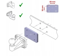 Adapteris, padidinantis kablio rutulio atstumą 12 mm 83x56, skirtas Land Cruiser J100