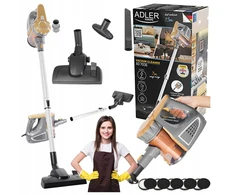 Adler Vertikalus rankinis dulkių siurblys 800w, bemaišis cikloninis, Hepa filtras, 3 antgaliai