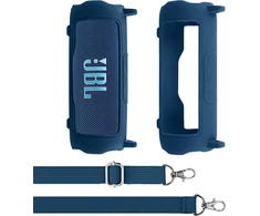 Kompiuterio kolonėlės Aenllosi silikoninis dėklas, skirtas Jbl Flip 7 nešiojamam bluetooth garsiakalbiui, nešiojimo krepšys su dirželiu per petį, tik dėklas, be garsiakalbio (mėlynas)