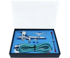 Aerografas Bd-180 Kit purkštukas adata 0,2 0,3 mm rezervuaras 8ml du reguliavimai žarna