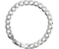 Aka Gioielli® vyriška apyrankė iš tikro 925 sidabro, padengta rodžiu - 7.2 mm plokščia grandinėlė - ilgis: 19 20 22 cm