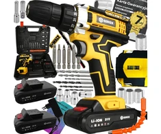 Akumuliatorinis suktuvas-gręžtuvas Girox, bešepetėlinis, 1200w, 2 akumuliatoriai, Dewalt grąžtas