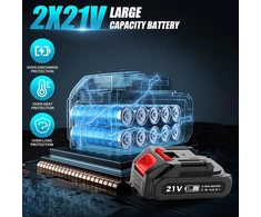 Akumuliatorinis žolės trimeris, vejos kraštų pjoviklis, krūmapjovė su 21 V 2000 Mah akumuliatoriumi ir įkrovikliu, su 4-in-1 metaliniu peiliu, žolės trimerio valo siūlu, reguliuojama galvute vejapjovė vejos pjovimui