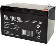 Akumuliatorius Baterija Agm Vrla Technocell Tc 12v 12ah Tc12-12 Tc12 12-12 Signalizacija