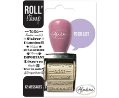 Aladine - Roll' Stamp To Do List - spaudas su ratuku - 12 spaudų pranešimų - idealiai tinka kulkiniam žurnalui, scrapbooking'ui 02164 3.5 x 8 x 10.5 juodas