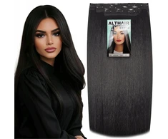 Alexander Style Sintetiniai plaukai Clip In, 3 vnt., 60 cm, priauginami, tamsiai rudi #2