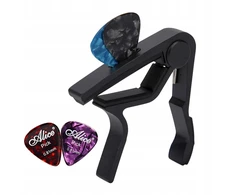 Alice Aliumininis 2in1 kapodaster akustinei, elektrinei gitarai plius nemokamas priedas