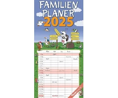 Alpha Edition - Šeimos planuotojas Happy 2025 Family Timer, 22 x 45 cm, šeimos kalendorius su 5 stulpeliais, švenčių datos, 100 metų kalendorius, iliustracijos pagal Gunga ir vokiškas kalendorius