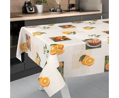 Alyvuota staltiesė, plaunama, alyvuota, sodo staltiesė, lauko, vidaus, 180 x 140 cm, kirptas kraštas, oranžinė