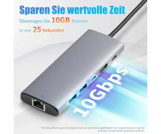 Amazon Basics Usb C šakotuvas kompiuteriams ir nešiojamiesiems kompiuteriams, 6 viename multiport adapteris su 100 W Max Pd įkrovimu, 4k Hdmi, 2 Usb-a prievadais, Ethernet, Type C duomenų prievadas