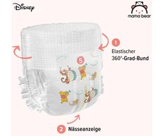 Amazon Brand - Mama Bear Disney Size 5 (12-17 kg) baltos sauskelnės (70 vnt. pakuotė)