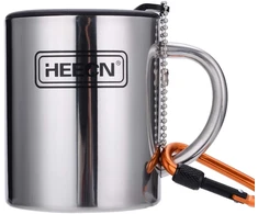 Ambition Kempingo puodelis su dangteliu, 220-450 ml, nerūdijantis plienas