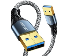 Andtobo usb 3.0 kabelis (2m) - a į a 5 gbps didelės spartos duomenų perdavimo kabelis, suderinamas su hdd, spausdintuvu, nešiojamojo kompiuterio aušintuvu, kameromis, išoriniu kietuoju disku, dvd