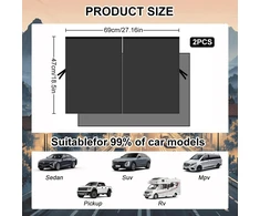 Apsauga nuo saulės automobilinė vaikams, 2 vnt. uv apsauga nuo saulės automobilinis skydelis universalus elastingas apsauga nuo saulės automobilinis tinklelis, magnetinis nuimamas apsauga nuo saulės automobilio šoninis langas vaikams ir naminiams gyvūnams