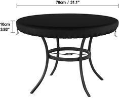 Apsauginis stalviršio uždangalas 78 x 10 cm, neperšlampamas juodas sodo stalo uždangalas, sodo baldų uždangalas, apsauginis brezentas, neperšlampamas, kvėpuojantis