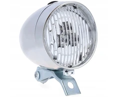 Aptel priekinis dviračio led žibintas su baterijomis, retro chromuotas, su laikikliu Zd14b