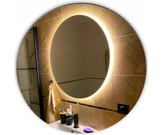 Apvalus led veidrodis Fi 40cm, apšviestas ratas, atsparus vandeniui, 120 led diodų