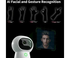 Aqara 2k apsaugos durų kamera hub g3, ai veido ir gestų aptikimas, 360° apžvalgos kampas su pasukimu ir pakreipimu, veikia su homekit secure video, alexa, google assistant, ifttt