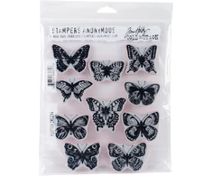 Art Gone Wild Agcms294 Tim Holtz Flutter lipnus guminių antspaudų rinkinys, įvairiaspalvis