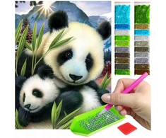Artpro Deimantinė tapyba Panda gamta zoo gyvūnai Pandy mozaikos rinkinys su priedais
