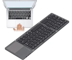 Ashata sulankstoma bluetooth klaviatūra, įkraunama sulankstoma bluetooth klaviatūra su jutikliniu kilimėliu, dviejų režimų palaikymas usb kabelio jungtis su įkraunama baterija (juoda)