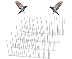 Aster 4 eilių balandžių atbaidymo spygliai 25 cm x 4 vnt. nerūdijančio plieno atbaidymo priemonė nuo paukščių ir apsauga nuo balandžių, spygliai balkonui, stogui, tvorai, sodui, langui, paukščių spygliai nuo varnų, žvirblių, kačių