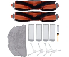 Atsarginės dalys dulkių siurbliui Mi Robot Mop Priedas Kit, suderinamas su 2 Lite Pro Mjstl Mjst1s šluotomis, rinkinį sudaro 2 pagrindiniai šepečiai, 4 filtrai, 1 šepetys, 4 šoniniai skirtukai