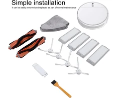 Atsarginės dalys dulkių siurbliui Mi Robot Mop Priedas Kit, suderinamas su 2 Lite Pro Mjstl Mjst1s šluotomis, rinkinį sudaro 2 pagrindiniai šepečiai, 4 filtrai, 1 šepetys, 4 šoniniai skirtukai