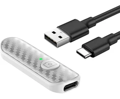 Atumtek bluetooth nuotolinio valdymo pultas su anglies pluošto dizainu, įkraunamas kameros nuotolinio valdymo pultas, skirtas ios ir android išmaniesiems telefonams, kompaktiškas ir nešiojamas, su type-c įkrovimu, 10 m atstumas, bluetooth 5.0