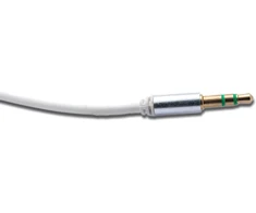 Audio laidas 3.5mm stereo lizdas, 150cm, baltas, spiralinis