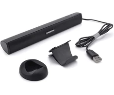 Kompiuterio kolonėlės Auelek Pc garsiakalbis, Usb kompiuterio garsiakalbis, mini soundbar garsiakalbis, Usb maitinimo šaltinis, stereo garsas su stovu ir spaustuku stacionariam kompiuteriui Ps4 planšetiniams kompiuteriams nešiojamam kompiuteriui Checkout Switch