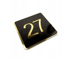 Auksinis durų numeris su juodu, elegantiškas - Premium bet kokie skaičiai!