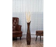 Aukšta grindų vaza 90 cm, mango medis, ruda